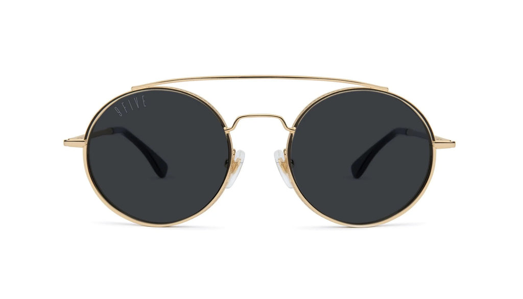 9FIVE 50-50 Gold Round Sunglasses
