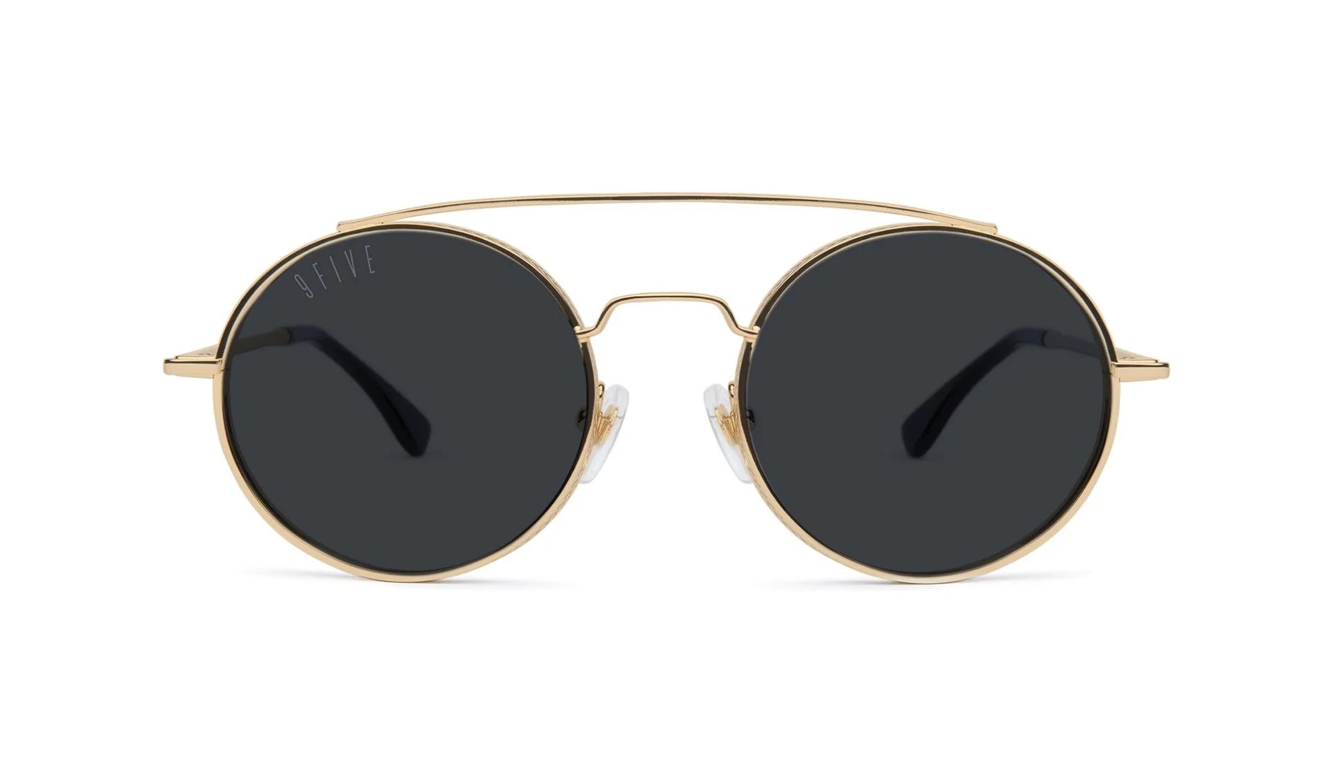 9FIVE 50-50 Gold Round Sunglasses